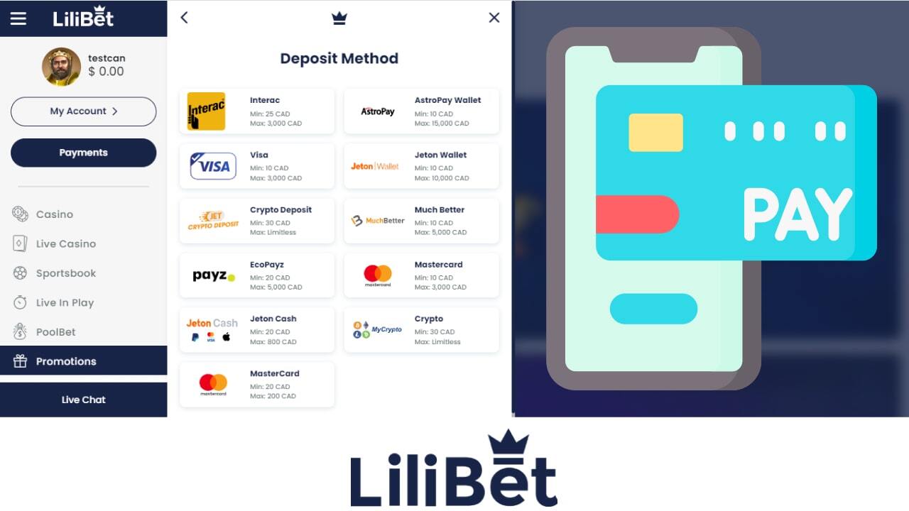 Lilibet Casino deposit methods